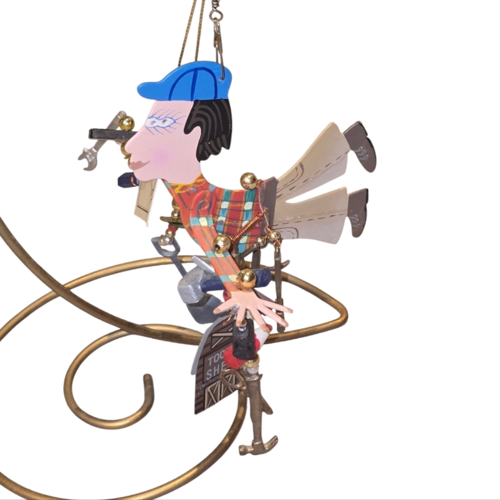 Silvestri Fanciful Flights "Mr Fix-it" metal Ornament, Hand-Painted Artwork‎ New